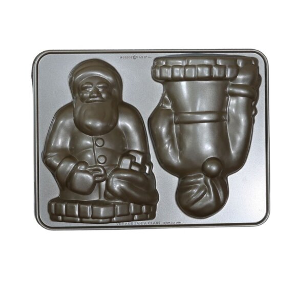 WILLIAMS SONOMA Nordic Ware Goldtouch Vintage Santa Cake 3D Pan New with Tags - Picture 2 of 2